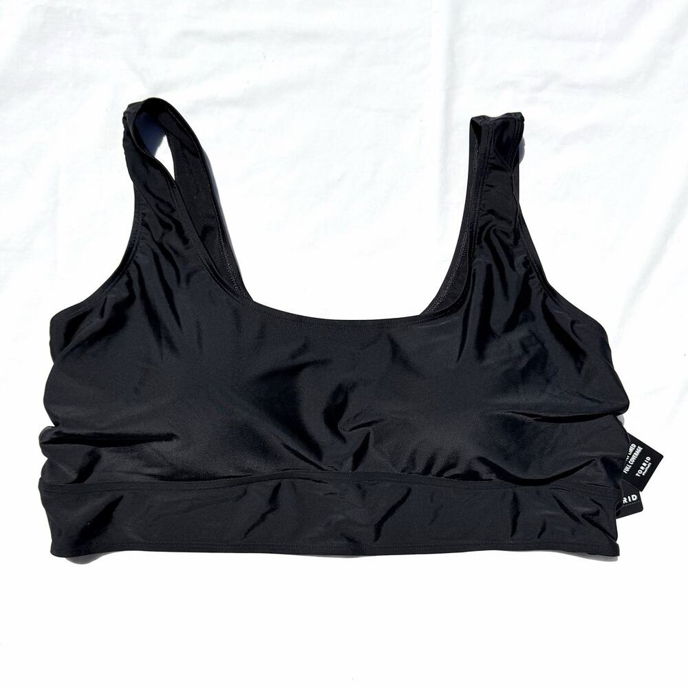 Torrid Wire Free Lightly Lined Bikini Swimsuit Top Womens Plus 4 Black 4X